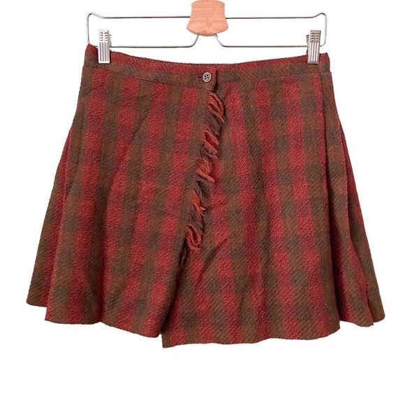 Theomiles 100% Wool Checkered Mini Warp Skirt in Size 4 - Picture 1 of 9
